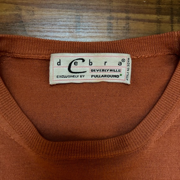 Debra C Beverly Hills Rust Peach Long Sleeve Cashmere Silk Sweater Italy Small - Picture 4 of 12